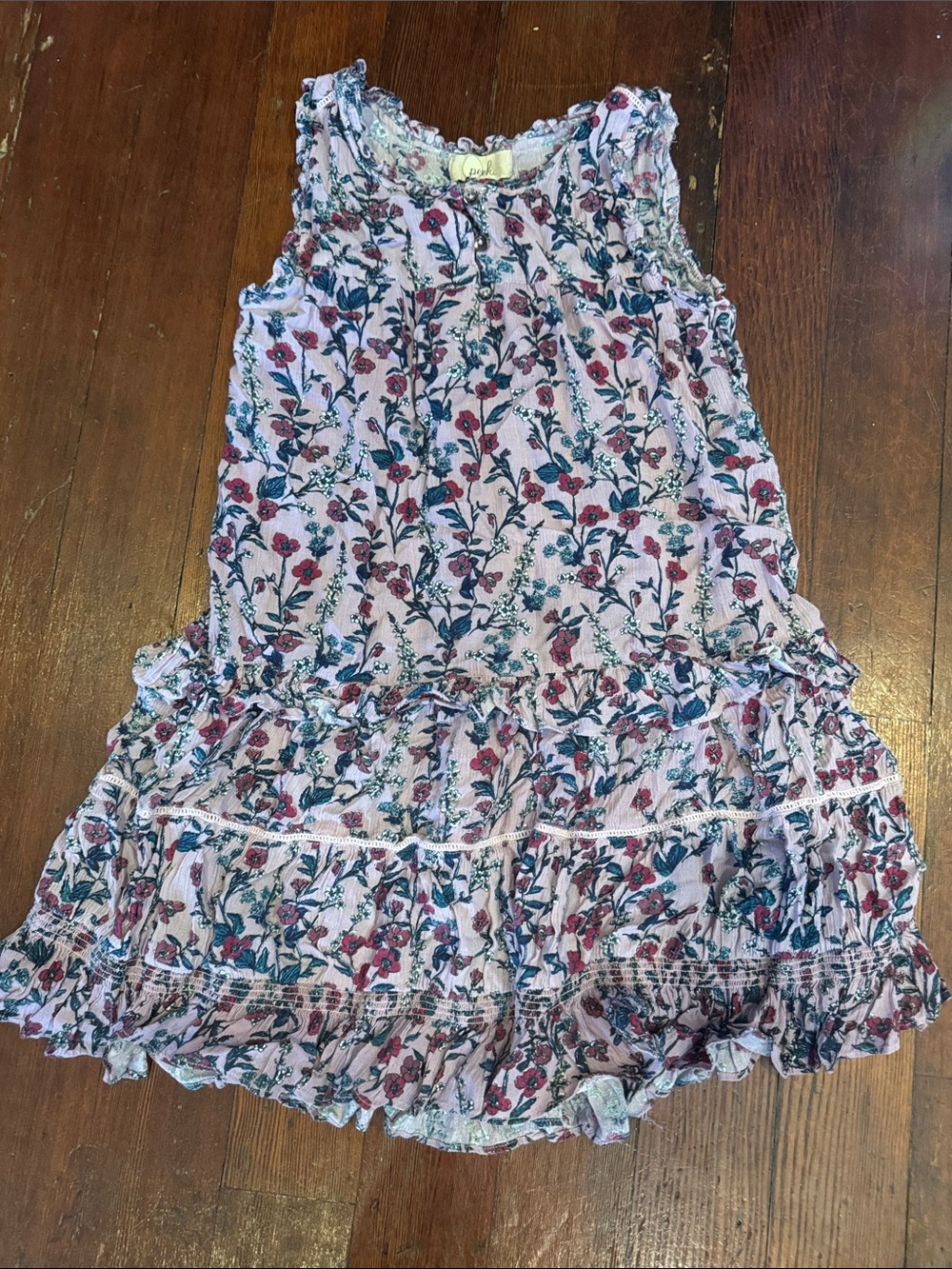Peek Floral Pink and Blue Tiered Sundress